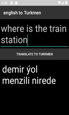 english to Turkmen translator android App screenshot 0