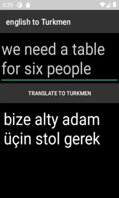 english to Turkmen translator android App screenshot 1