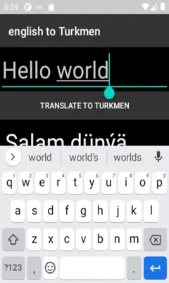 english to Turkmen translator android App screenshot 2